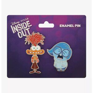Disney Pixar Inside Out Pin Set Anxiety & Sadness 2 Pins Authentic New On Card